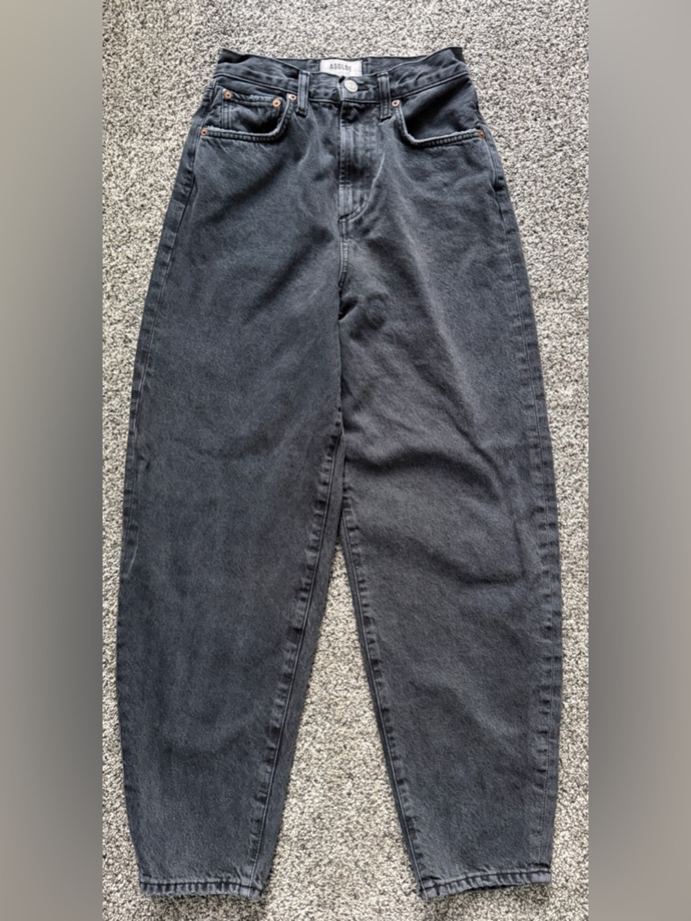 Agolde Black Denim High-Rise Jeans